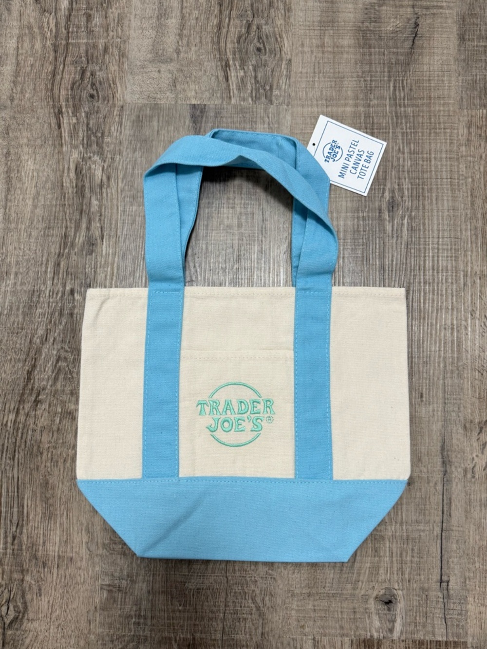 Pastel Trader Joe’s mini tote bags pastel Blue NWT